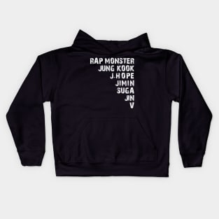 KPOP BTS BANGTAN BOYS MEMBERS NAMES Kids Hoodie